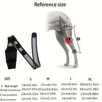 HKM-2017981 Adjustable Dog Knee Pads for Joint Recovery and Post-Surgery Support, Thigh Brace Wrap for Injury Protection