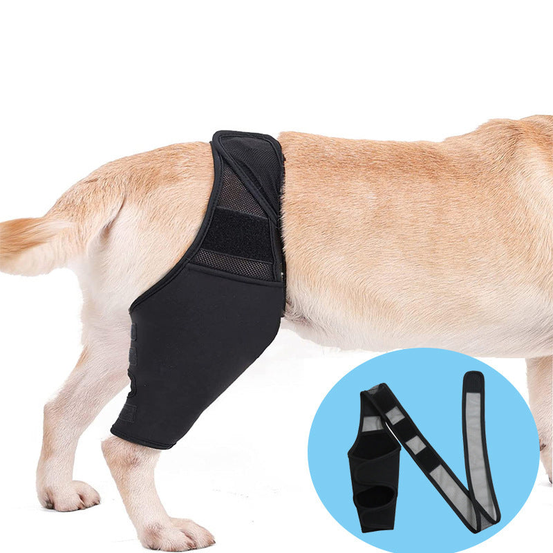 HKM-2017981 Adjustable Dog Knee Pads for Joint Recovery and Post-Surgery Support, Thigh Brace Wrap for Injury Protection