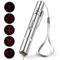 HKM-2018621 Interactive Laser Pointer Cat Toy with USB Recharge, 5 Light Modes for Indoor Cats and Dogs, Portable Design