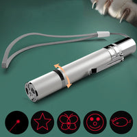 HKM-2018621 Interactive Laser Pointer Cat Toy with USB Recharge, 5 Light Modes for Indoor Cats and Dogs, Portable Design