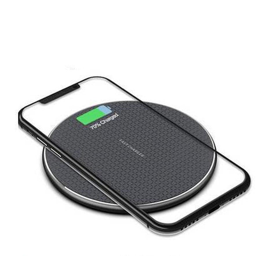 HKM-201875 Ultra-Thin 10W Round Wireless Charger – Aluminum Alloy Design in Multiple Colors