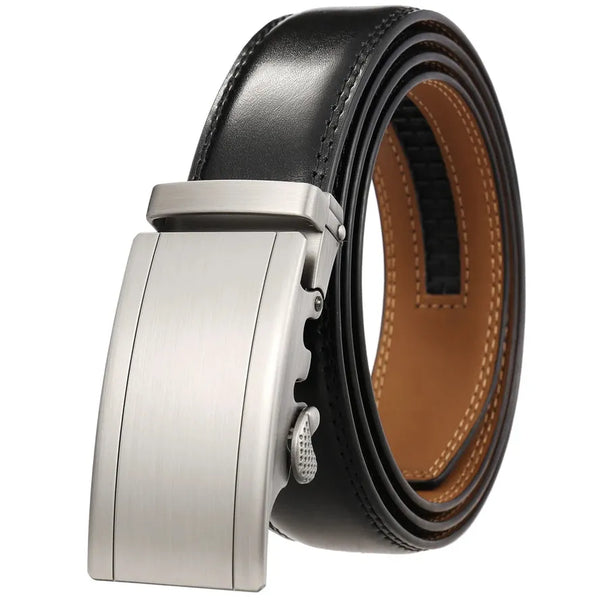 HKM-201875 Zinc Alloy Automatic Buckle Leather Belt for Men - Model LY25-1069-2