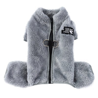 HKM-2019901 Cozy Double-Sided Plush Pet Jumpsuit in Gray, Pink, and Apricot for All Sizes