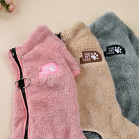 HKM-2019901 Cozy Double-Sided Plush Pet Jumpsuit in Gray, Pink, and Apricot for All Sizes