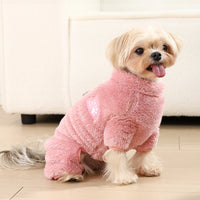 HKM-2019901 Cozy Double-Sided Plush Pet Jumpsuit in Gray, Pink, and Apricot for All Sizes
