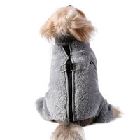 HKM-2019901 Cozy Double-Sided Plush Pet Jumpsuit in Gray, Pink, and Apricot for All Sizes