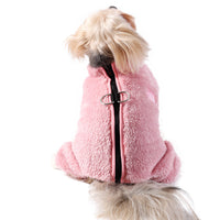HKM-2019901 Cozy Double-Sided Plush Pet Jumpsuit in Gray, Pink, and Apricot for All Sizes