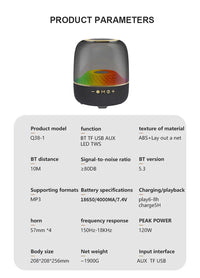 HKM-202003 Portable Waterproof Bluetooth Speaker with LED Light for Indoor and Outdoor Use