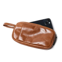 HKM-202067 Genuine Leather Unisex Large Capacity Clutch Wallet with Zipper Closure