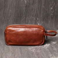 HKM-202067 Genuine Leather Unisex Large Capacity Clutch Wallet with Zipper Closure