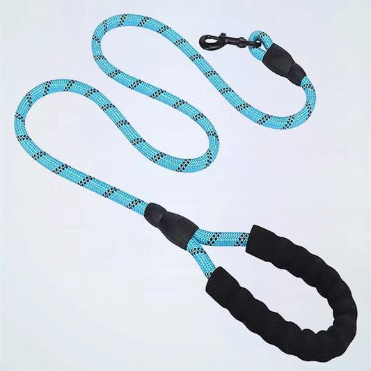 HKM-2020925 Reflective Nylon Dog Leash - 150cm Length in Assorted Colors: Blue, Black, Red, Orange, Green, Pink