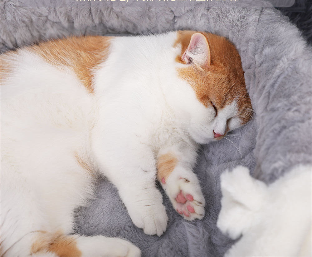 HKM-2021181 Dual-Purpose Quilted Cat Litter Mat with Warm Blanket and Summer Cooling Rattan Mat for Cats