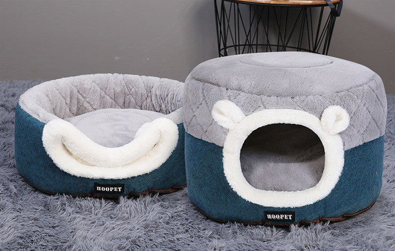 HKM-2021181 Dual-Purpose Quilted Cat Litter Mat with Warm Blanket and Summer Cooling Rattan Mat for Cats