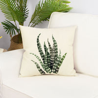 HKM-202131 Green Small Leaf Plant Pillow Cover - 45x45cm Nordic Style Cushion in Various Colors