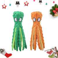 HKM-2022589 Durable Octopus Plush Dog Toy with Crinkle Sound for Interactive Play and Teething Relief