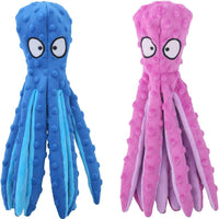 HKM-2022589 Durable Octopus Plush Dog Toy with Crinkle Sound for Interactive Play and Teething Relief