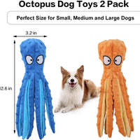 HKM-2022589 Durable Octopus Plush Dog Toy with Crinkle Sound for Interactive Play and Teething Relief