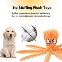 HKM-2022589 Durable Octopus Plush Dog Toy with Crinkle Sound for Interactive Play and Teething Relief