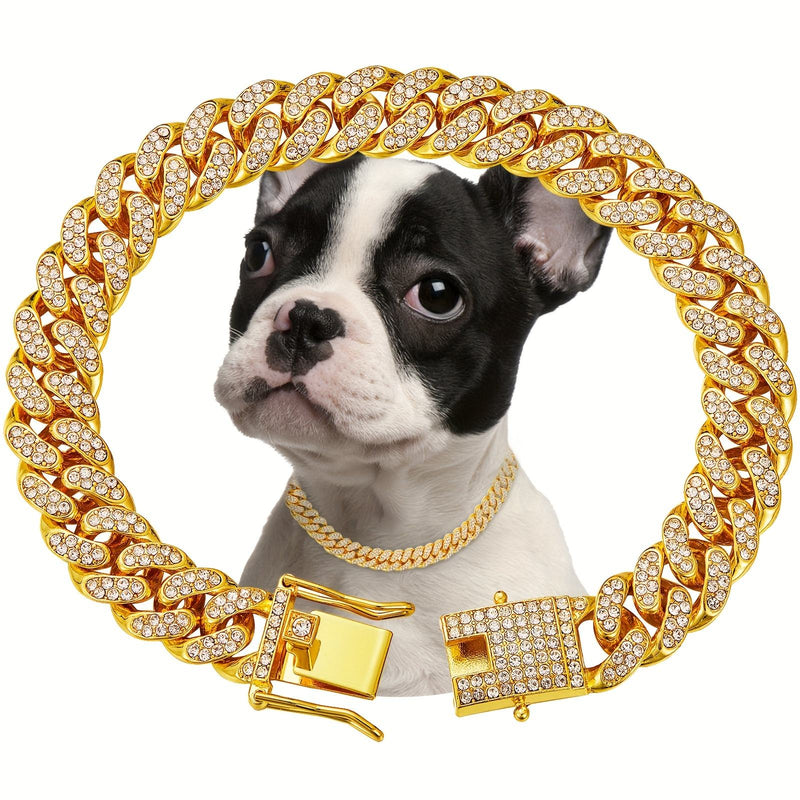 HKM-2023101 Shiny Diamond Safety Metal Necklace in Gold and Silver - Multiple Sizes Available