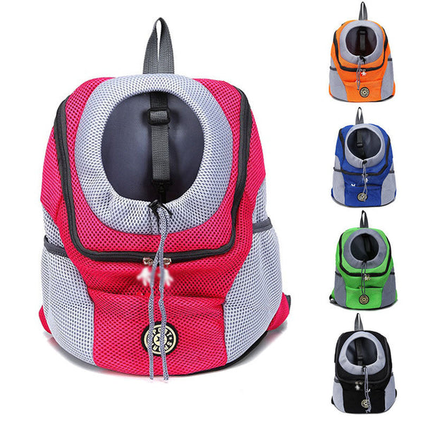 HKM-2023357 Portable Pet Backpack for Cats and Dogs - Breathable Mesh, Multiple Sizes & Colors Available