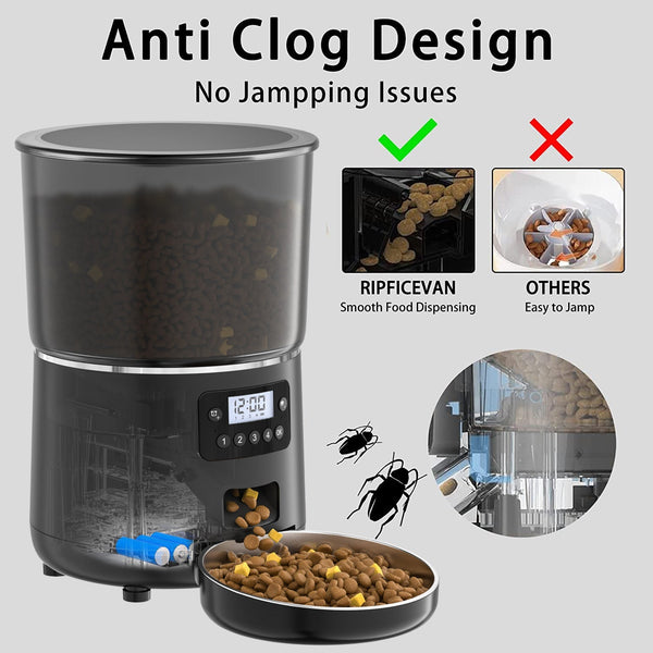 HKM-2024893 Automatic 4L Pet Feeder for Dogs and Cats with Smart Graffiti APP Control
