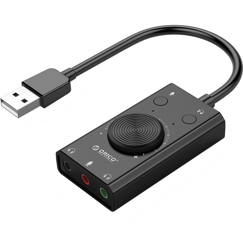 HKM-202515 Multi-Function USB External Sound Card with Mute Switch and Volume Control