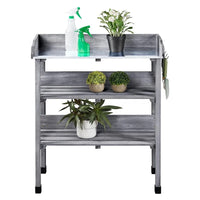HKM-202515 Wooden Potting Table for Garden Outdoor Decoration