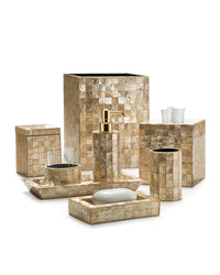 HKM-202579 Mother of Pearl Bathroom Accessory Set for Elegant Home Décor