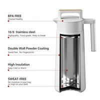 HKM-202771 Custom Stainless Steel Insulated Beverage Dispenser for Coffee, Water, and Tea with Dual-Wall Design and Handle