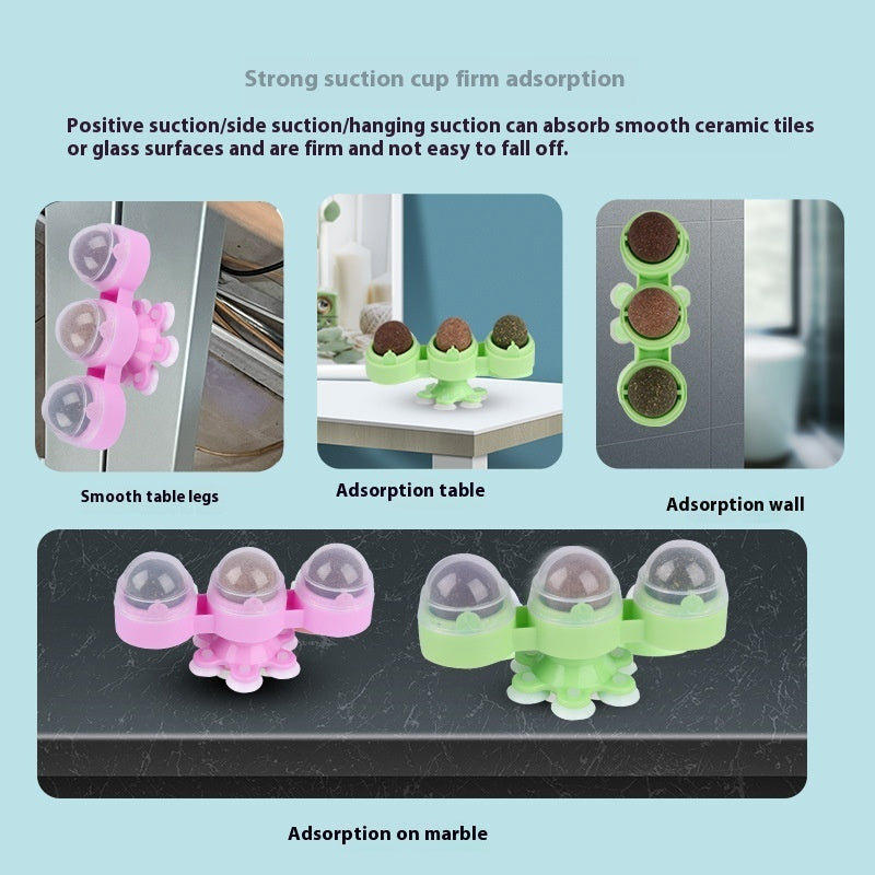 HKM-2028349 3-in-1 Cat Spinning Ball with Catnip and Rotating Windmill Design
