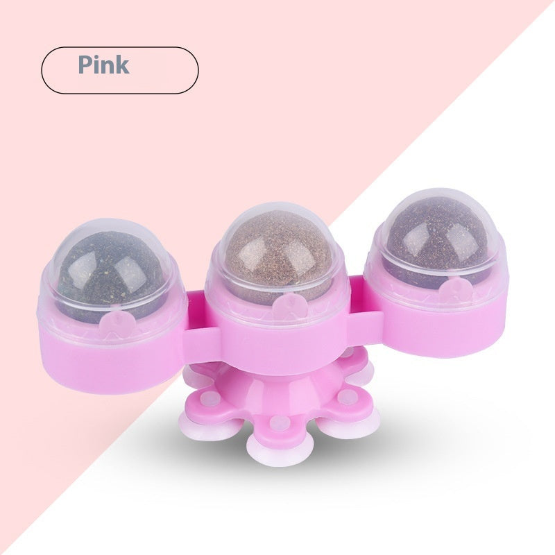 HKM-2028349 3-in-1 Cat Spinning Ball with Catnip and Rotating Windmill Design