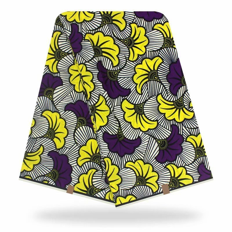 HKM-202835 Cotton African Batik Fabric - 6 Yards, 100% Cotton for Apparel, Home Decor, and Crafts