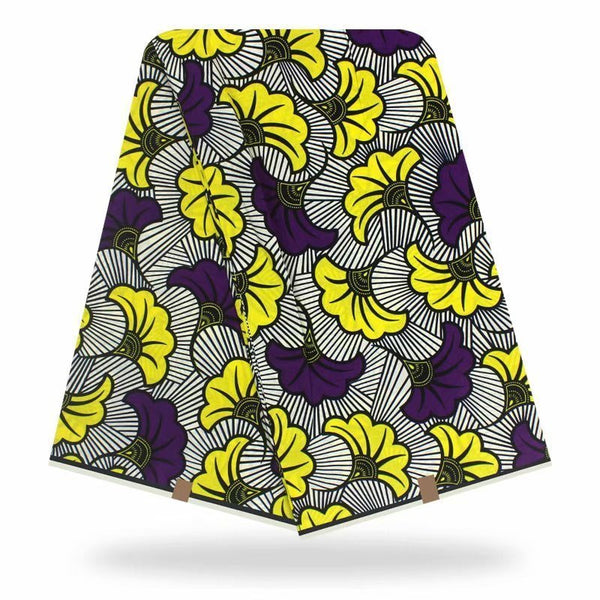 HKM-202835 Cotton African Batik Fabric - 6 Yards, 100% Cotton for Apparel, Home Decor, and Crafts