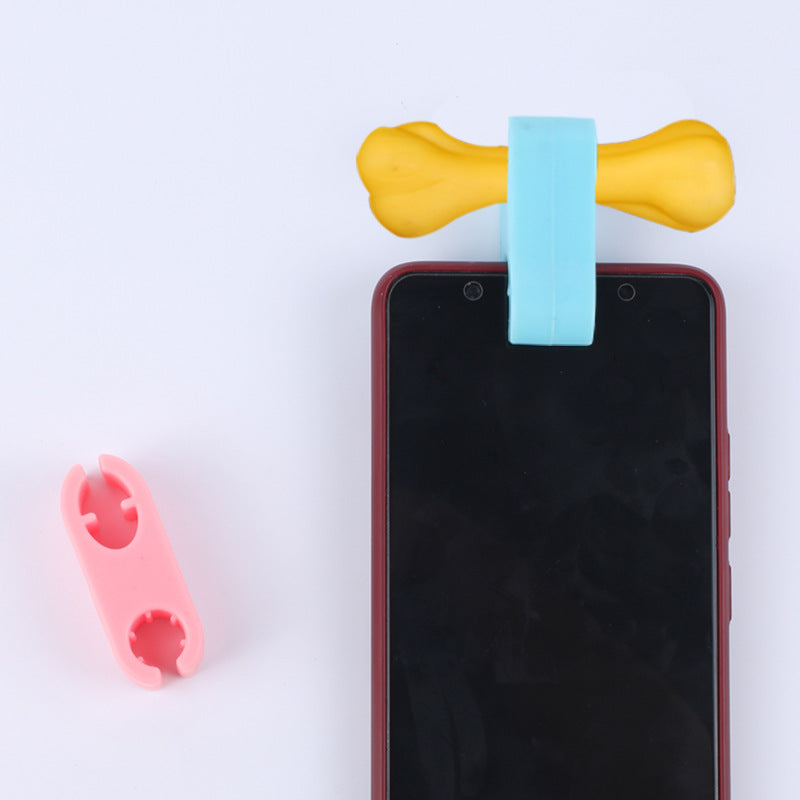 HKM-2028477 Pet Selfie Clip Camera Lens - Silicone Accessory for Capturing Moments in Blue or Pink