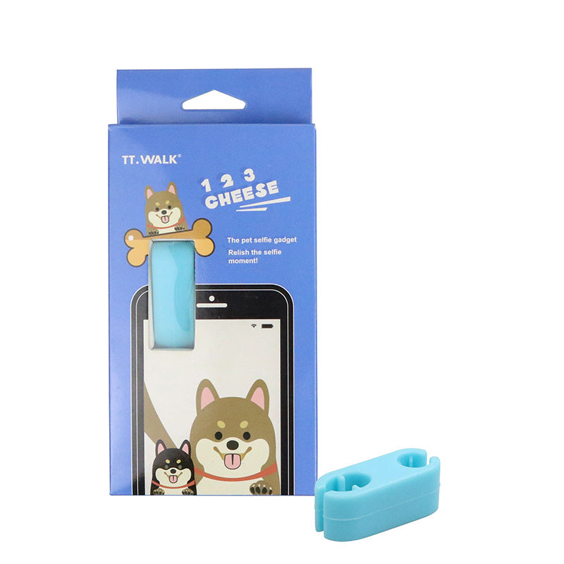 HKM-2028477 Pet Selfie Clip Camera Lens - Silicone Accessory for Capturing Moments in Blue or Pink