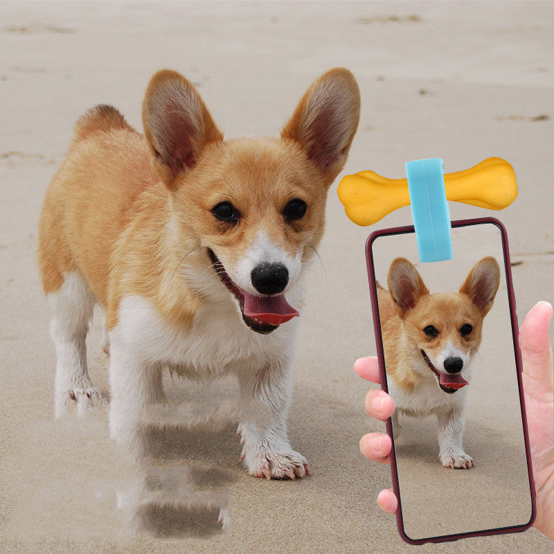 HKM-2028477 Pet Selfie Clip Camera Lens - Silicone Accessory for Capturing Moments in Blue or Pink
