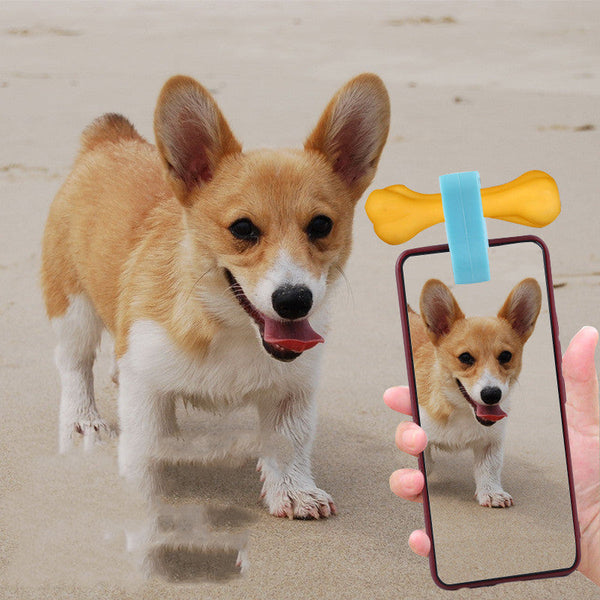 HKM-2028477 Pet Selfie Clip Camera Lens - Silicone Accessory for Capturing Moments in Blue or Pink