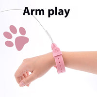 HKM-2028861 Multifunctional Feather Cat Teasing Stick - Fluorescent Green, Sky Blue, Pink