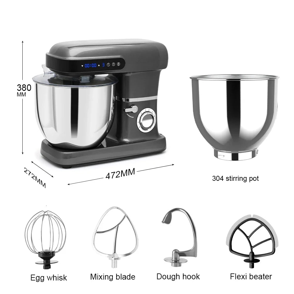 HKM-202899 10L Planetary Electric Food Mixer with Touch Control and Plastic Housing for Dough and Cake Mixing