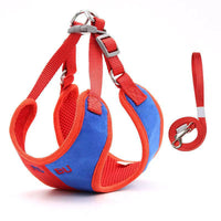 HKM-2029245 Soft Suede Vest-Style Chest Harness with Leash for Dogs