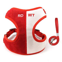 HKM-2029245 Soft Suede Vest-Style Chest Harness with Leash for Dogs