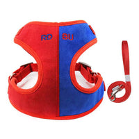 HKM-2029245 Soft Suede Vest-Style Chest Harness with Leash for Dogs