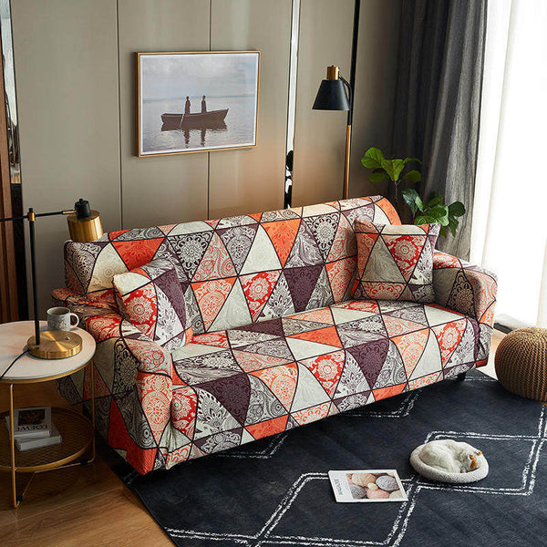HKM-202963 Elastic Fabric Leather Sofa Cover - Full Coverage, Multiple Colors & Sizes Available
