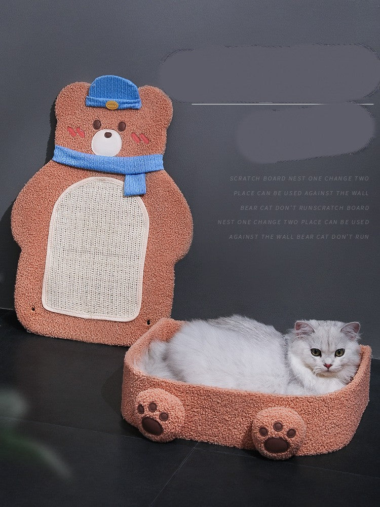HKM-2030141 Vertical Cat Scratching Board with Sisal Rope and Cute Design for Play and Rest