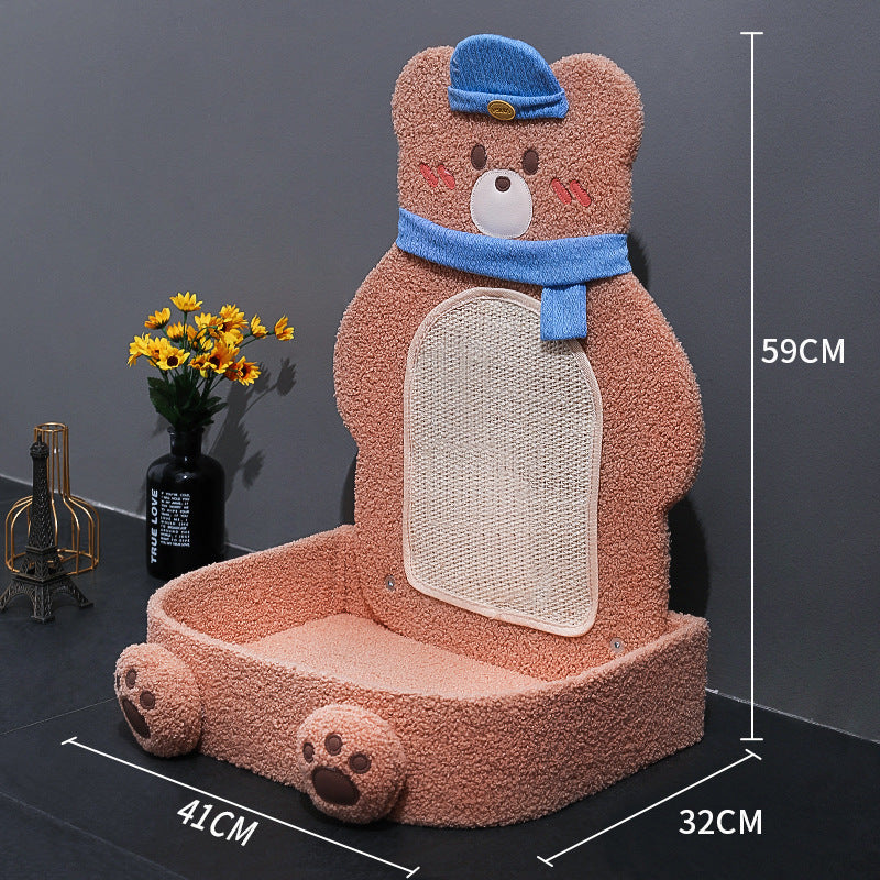 HKM-2030141 Vertical Cat Scratching Board with Sisal Rope and Cute Design for Play and Rest