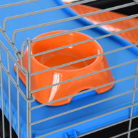 HKM-2030525 Durable 35"L Small Animal Cage for Rabbits, Chinchillas, and Guinea Pigs with Food Dish, Water Bottle, and Ramp