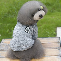 HKM-2031037 Casual Wool Pet Dog Hoodie in Blue and Grey - Sizes S to XXL