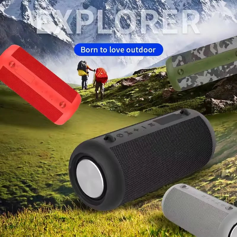 HKM-203155 Portable Waterproof TWS Bluetooth Speaker with AUX and TF Card Support – 20W Loud Crank Hi-Fi Stereo for Outdoor Use