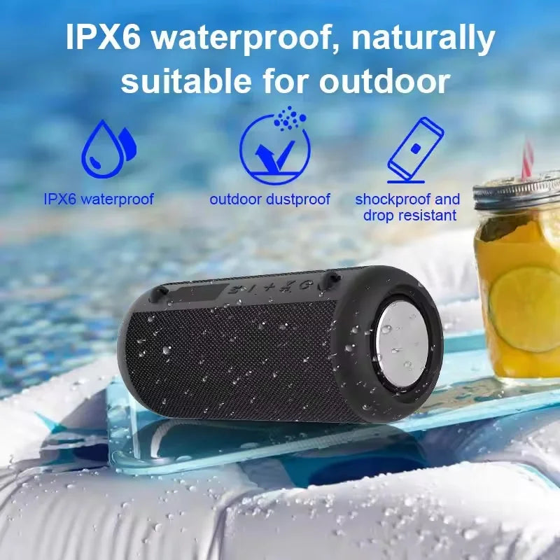 HKM-203155 Portable Waterproof TWS Bluetooth Speaker with AUX and TF Card Support – 20W Loud Crank Hi-Fi Stereo for Outdoor Use