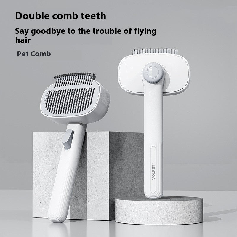 HKM-2032445 Elegant White Pet Comb for Cats and Dogs - Shunmao Knot Comb for Effortless Grooming